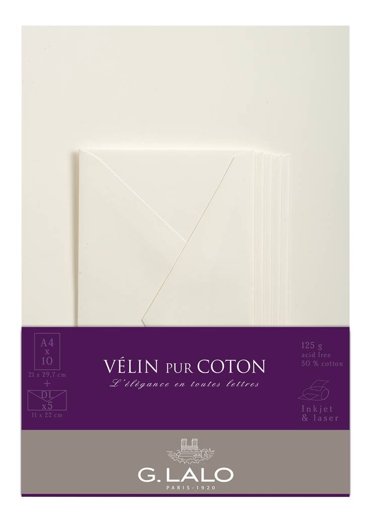 Vélin pur Coton writing set Crema