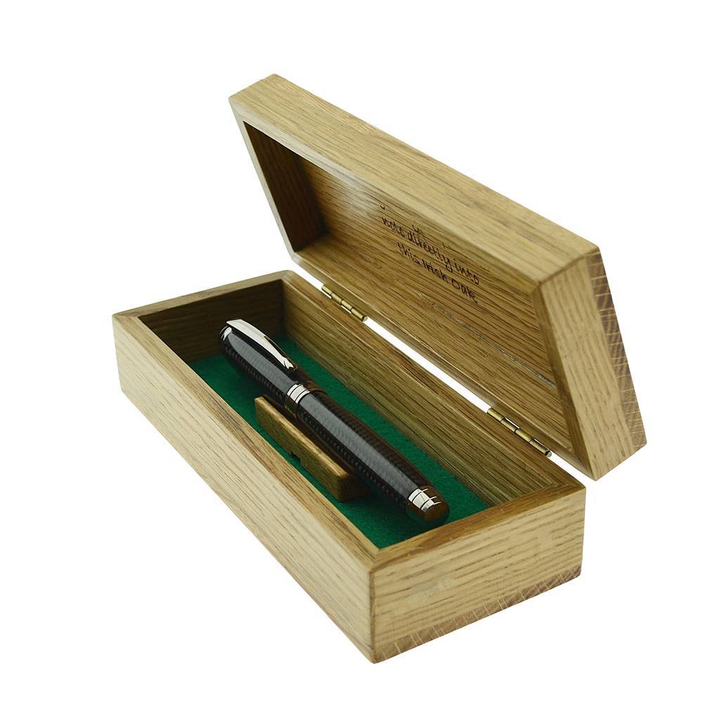Carbon fiber writing pen gift in wooden pen box for him or her handmade by Irish Pens