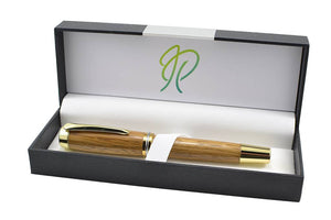 Shannon fountain pen in Irish Whiskey Oak bright gold plate