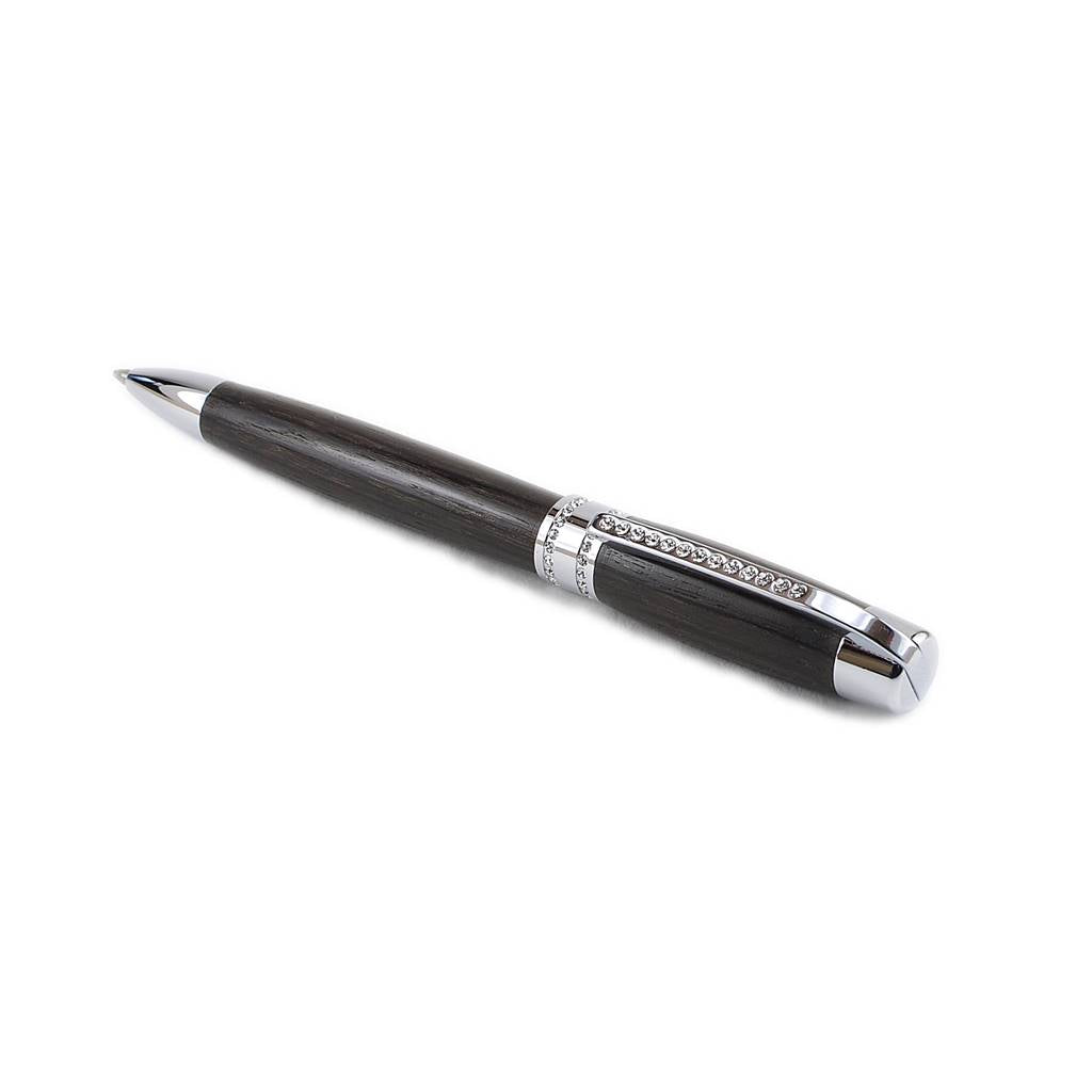 Swarovski stone bog oak gift handmade in Ireland by Irish pens