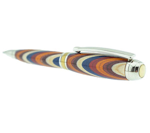 Rainbow twist pen from the Woodland range rhodium & gold titanium