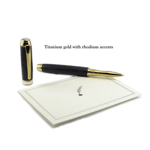stylish elegant writers pen in Gold and Irish Bog Oak handmade in Ireland by Irish Pens