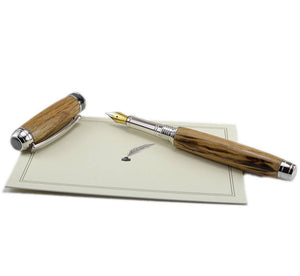 Jameson whiskey wood fountain pen handmade in Ireland by Irish Pens